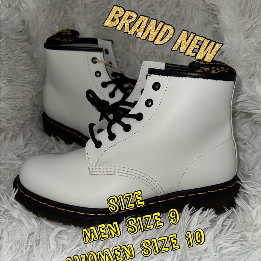 Dr. Martens Boots 101 YS Casual Lace-Up Ankle Smooth Six Eye White Size 10